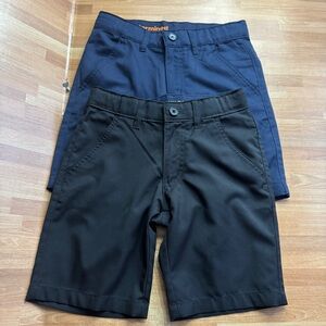 School uniform boys shorts bundle, adjustable waist, size 8, navy blue and black